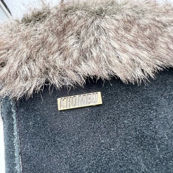 Khombu Womens The Slope Winter Snow Boots Black Suede Faux Fur Pull On Size 10 - Picture 7 of 11